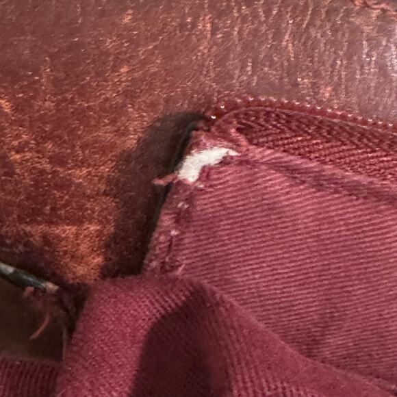 Wilsons Leather Burgundy Brown Leather Shoulder Bag Purse 14x8x8 Double Handle - Picture 16 of 16